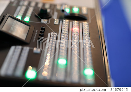 close up view of video production switcher 84679945