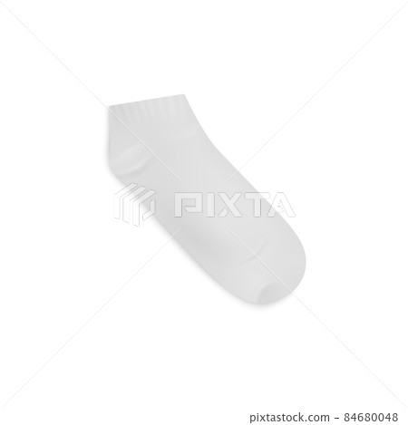 White short blank sock, realistic template vector illustration isolated. 84680048