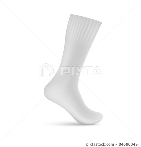 Mockup of sock pulled on imaginary leg, realistic vector illustration isolated. Mockup of sock pulled on imaginary leg, realistic vector illustration isolated. 84680049