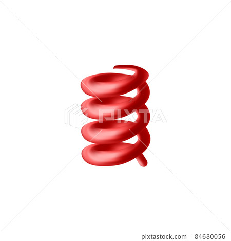 Steel spring with plastic coating, realistic vector illustration isolated. Steel spring with plastic coating, realistic vector illustration isolated. 84680056