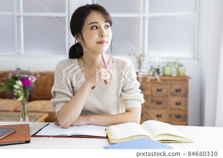 Adult female studying 84680310