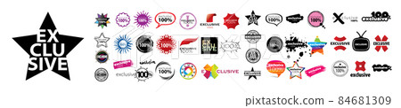 A set of Exclusive vector logos on a white background 84681309