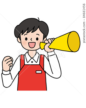 Male clerk / megaphone 84681456