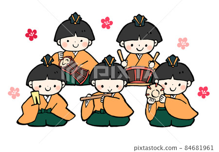 鬆散的五人音樂伴奏手繪插畫 鬆散的五人音樂伴奏手繪插畫 84681961