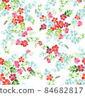 Delicate romantic seamless watercolor floral pattern with hand drawn field wild flowers 84682817