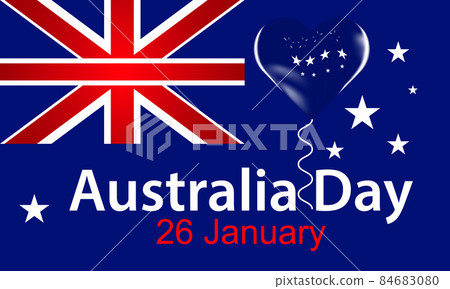 Happy Australia Day calligraphy lettering on map. 26th January Australia day banner with flag vector illustration. Happy Australia Day calligraphy lettering on map. 26th January Australia day banner with flag vector illustration. 84683080