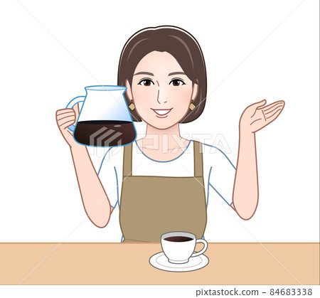 A woman wearing an apron - Stock Illustration [84683338] - PIXTA