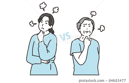 年輕和年長吵架的婦女 年輕和年長吵架的婦女 84683477