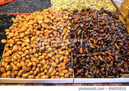 Istanbul sold in a market place in Turkey organic fresh nutritious dried hurma medjool grains Istanbul sold in a market place in Turkey organic fresh nutritious dried hurma medjool grains 84683650