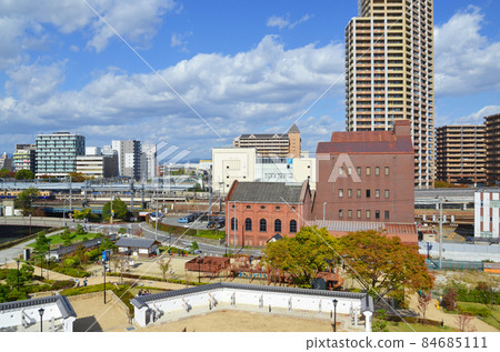 Scenery around Hanshin Amagasaki Station seen from Amagasaki Castle 84685111