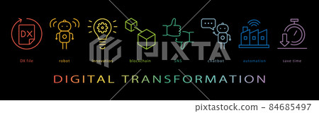 DX neon color line icon - Stock Illustration [84685497] - PIXTA