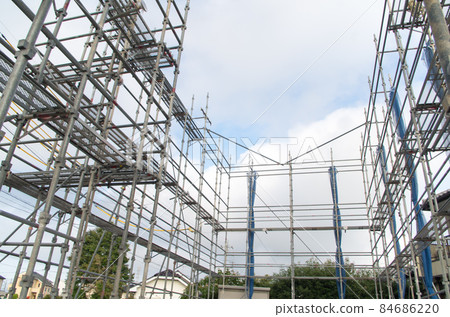Construction site scaffolding Construction site scaffolding 84686220