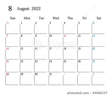 August 22 Japanese Calendar Stock Illustration