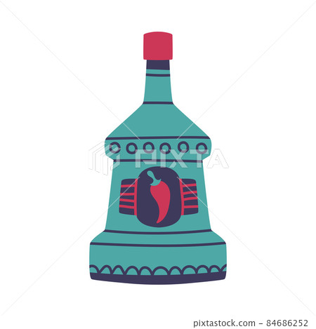 Sangrita Bottle as Peppery Drink and Mexican Symbol Vector Illustration Sangrita Bottle as Peppery Drink and Mexican Symbol Vector Illustration 84686252