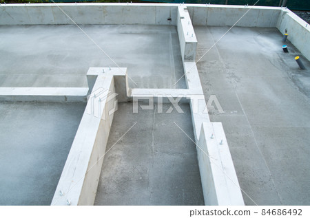 Construction site foundation work 84686492