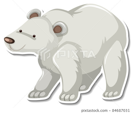 Polar bear animal cartoon sticker 84687031