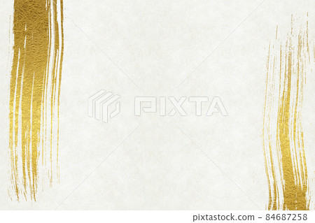 Background image of golden pattern on white Japanese paper 84687258