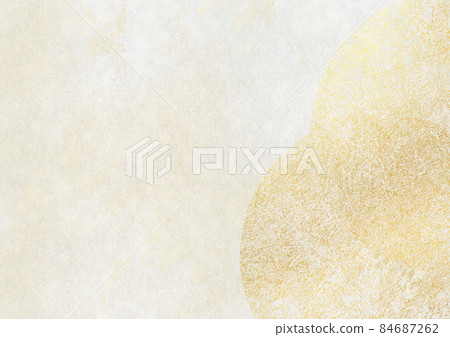 白色日本紙上金色圖案的背景圖像 84687262