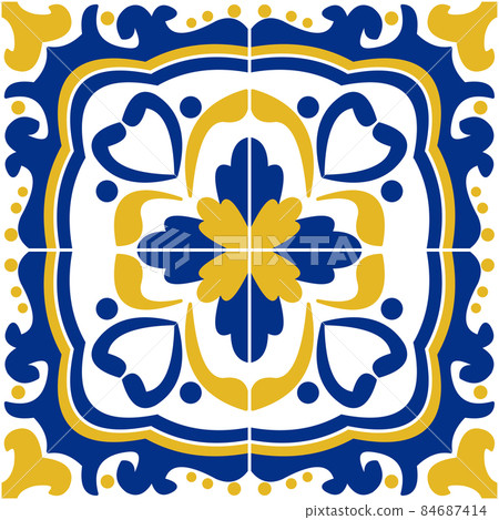 葡萄牙瓷磚 (azulejos) 的無縫模式 葡萄牙瓷磚 (azulejos) 的無縫模式 84687414