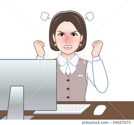 A woman working as a receptionist 84687875