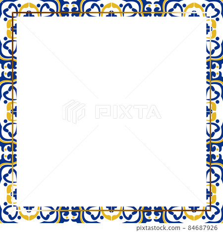 葡萄牙瓷磚(azulejo)框架方金 葡萄牙瓷磚(azulejo)框架方金 84687926