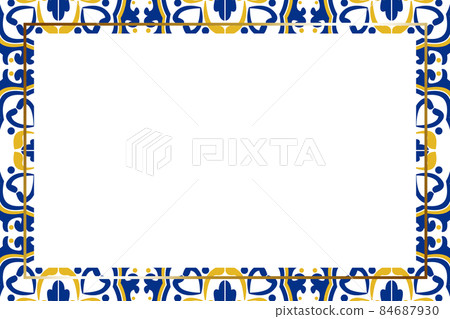 Portuguese tile (azulejo) frame horizontal position gold Portuguese tile (azulejo) frame horizontal position gold 84687930