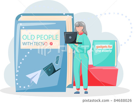 Online lecture and training gadgets for old people, modern means of communication digital technology Online lecture and training gadgets for old people, modern means of communication digital technology 84688026