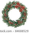 Christmas wreath Red ribbon wreath 84688529