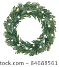 Christmas wreath Botanical wreath with light 84688561