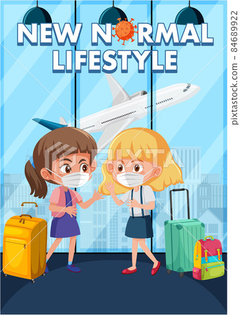 New Normal Lifestyle with people wearing mask in airport area 84689922