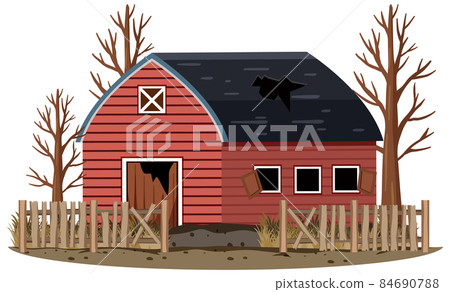 Abandoned house on white background Abandoned house on white background 84690788