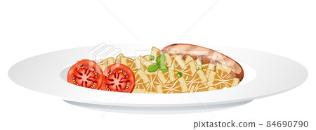 Pasta farfalle with sausage and tomato Pasta farfalle with sausage and tomato 84690790