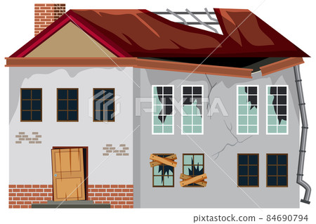 Abandoned house on white background Abandoned house on white background 84690794