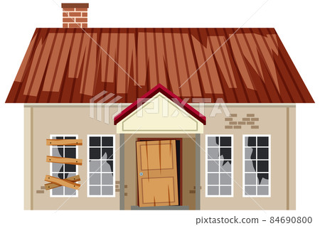 Abandoned house on white background 84690800