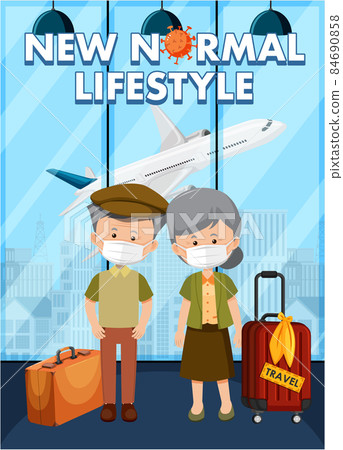 New Normal Lifestyle with people wearing mask in airport area 84690858