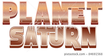Planet Saturn word logo design 84691568
