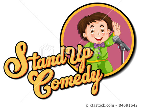 Stand up comedy logo design with boy cartoon character Stand up comedy logo design with boy cartoon character 84691642
