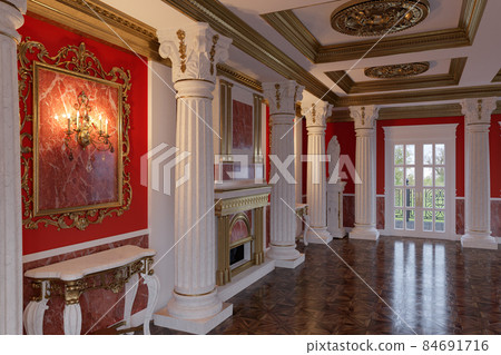 3d render of the interior of the hall in a classic style 3d render of the interior of the hall in a classic style 84691716