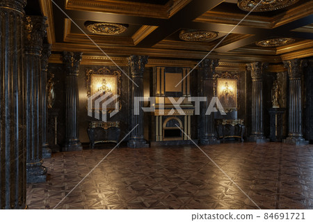 3d render of the interior of the hall in a classic style 84691721
