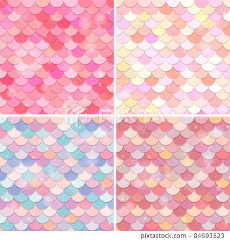 Set of fish scale seamless pattern background 84693823