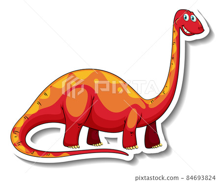 Brachiosaurus dinosaur cartoon character sticker Brachiosaurus dinosaur cartoon character sticker 84693824