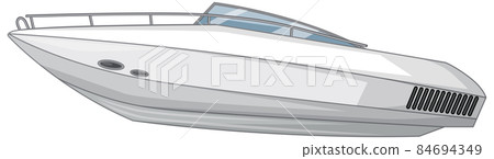 Speedboat or motorboat isolated on white background Speedboat or motorboat isolated on white background 84694349