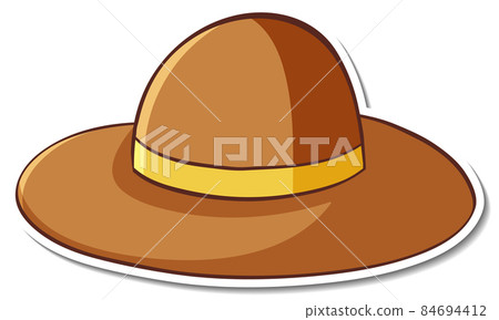 Sticker design with fedora hat isolated Sticker design with fedora hat isolated 84694412