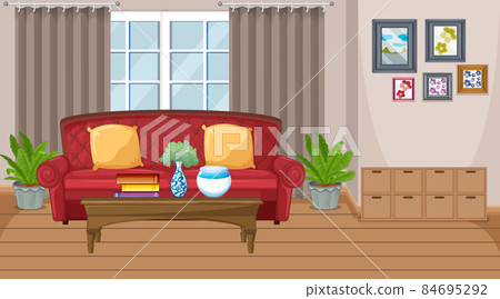 Living room interior scene with furniture and living room decoration Living room interior scene with furniture and living room decoration 84695292