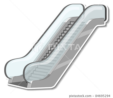Escalator cartoon on white background Escalator cartoon on white background 84695294