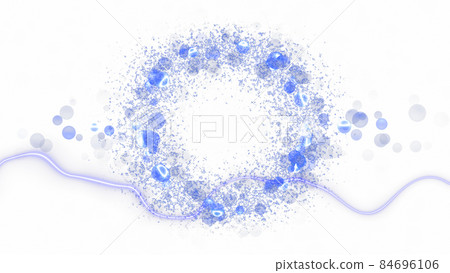 CG particles background of light balls and lines with a copy space in the center CG particles background of light balls and lines with a copy space in the center 84696106