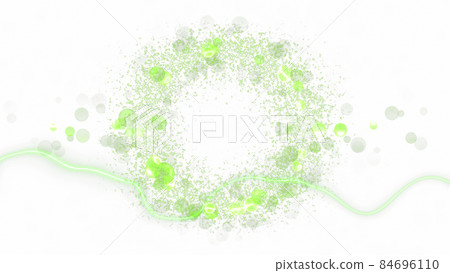 CG particles background of light balls and lines with a copy space in the center 84696110