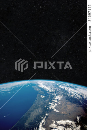 Beautiful blue planet earth in space against the background of stars. Universe Beautiful blue planet earth in space against the background of stars. Universe 84697135