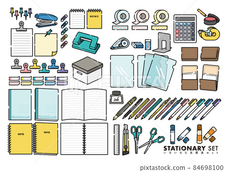 Illustration set of various stationery 84698100