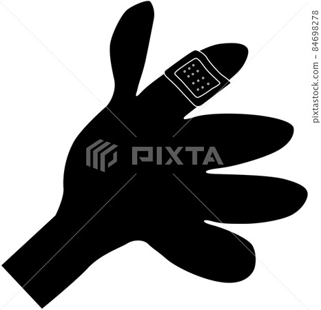 Adhesive plastered finger silhouette Adhesive plastered finger silhouette 84698278
